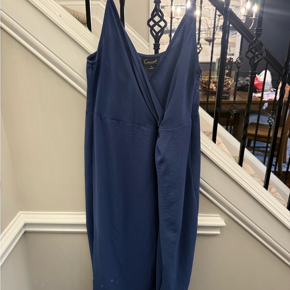 Connected Apparel Blue Midi Dress